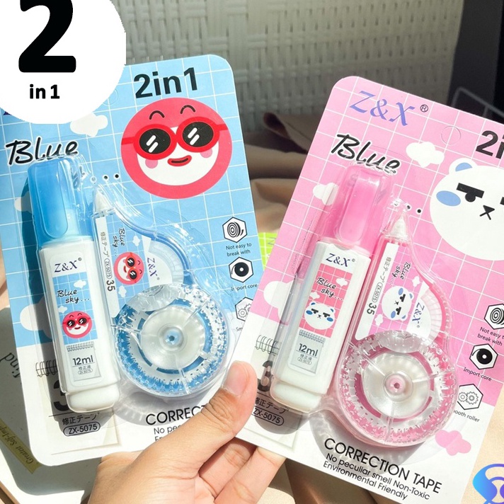 

NDDJ1097㊭ Tipex Set Cair kertas warna pastel correction tape 2 in 1 Tip ex Niall Correction Roll and Cair motif Lucu Imut Terbaru -Suning Mall ㊩