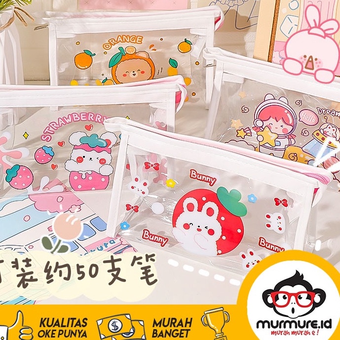 

>XG34448< MURMURE.ID | TEMPAT PENSIL KARTUN TRANSPARAN POUCH SERBAGUNA TAS KOSMETIK TRAVEL MULTIFUNGSI ALA KOREA BG035