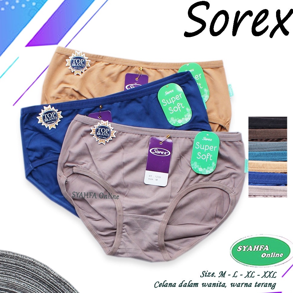 TERBAIK. 3 Pcs - CD Sorex 1239 | Sorex SuperSoft / Cd Wanita / Celana  Dalam / Celana Dalam Wanita /