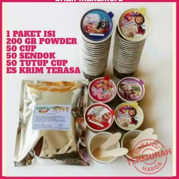 

✔✔SALE✔✔ Paket usaha powder ice cream 200 gram + 50 cup / paket usaha es krim