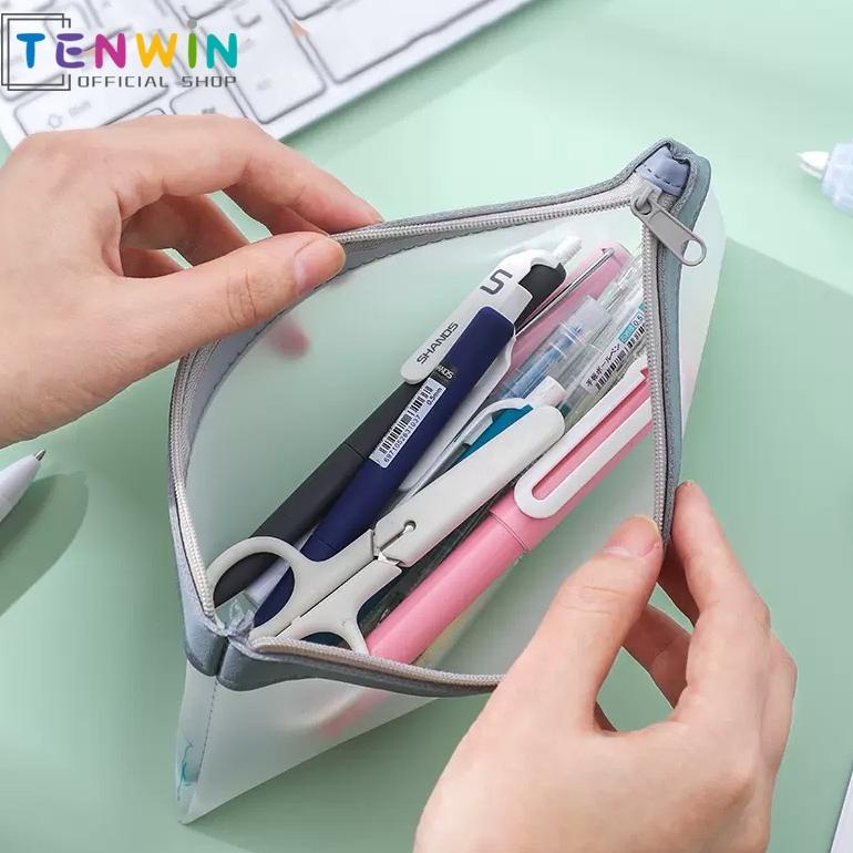 

Terbaru Tempat Pensil Transparan Macaron/Tas Kosmetik-Tenwin