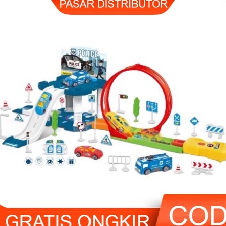 ✱Wcb Mainan Anak POLICE / TRUCK CATAPULT ASSEMBLE DIY Puzzle Fun DIY Scene ❊ ❇ ｀