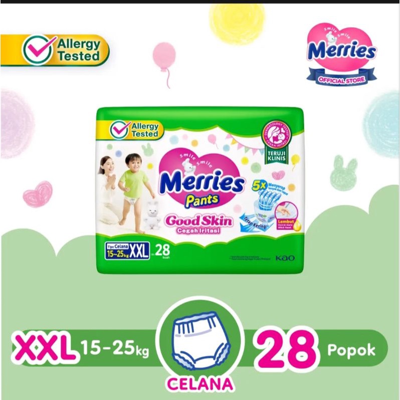 Merries Good Skin Pants nbs40 M34 L30 XL26 XXL28 Popok sekali pakai