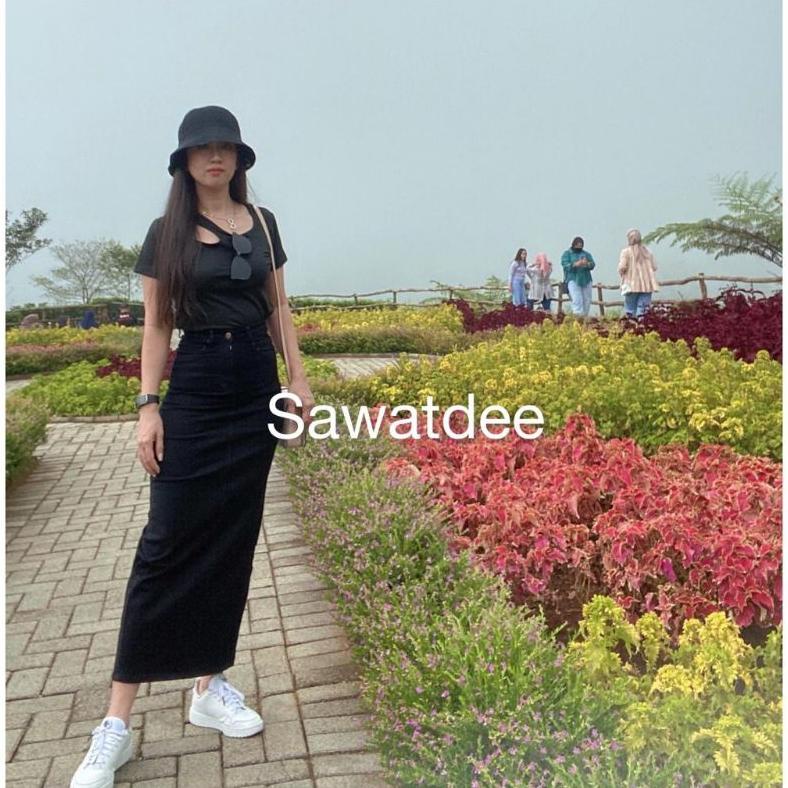 Terlaris (Bisa ) Rok jeans high waist panjang | Rok jeans kekinian | Rok span panjang 