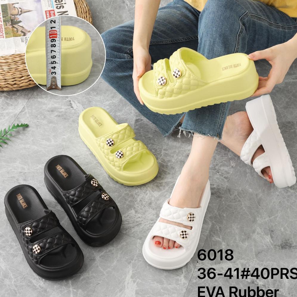 8.8 [Discount] Sandal Wedges Wanita Sandal Karet Ori Produk Import Balance 6018 New 