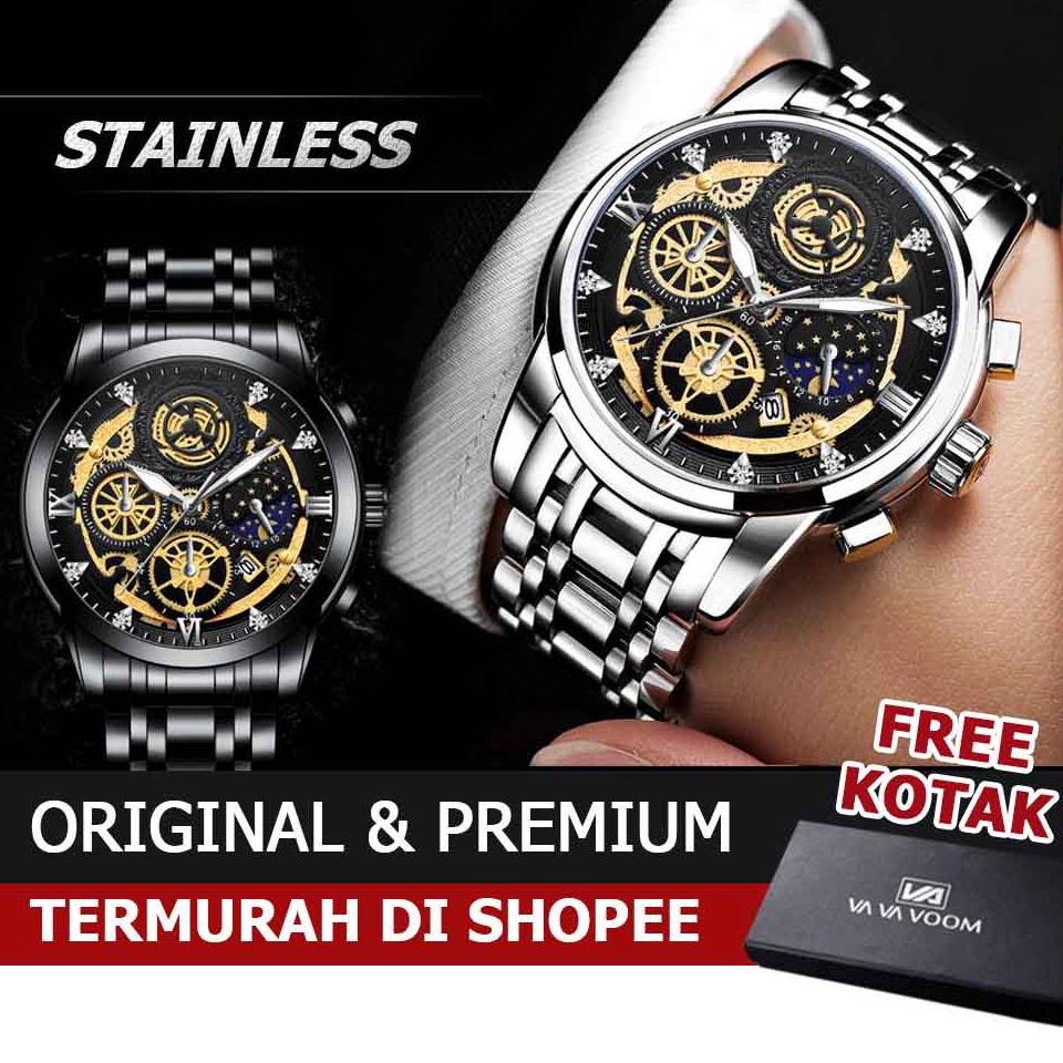 Hot Sale.. Jam Tangan Pria Original Impor FNGEEN VAVA VOOM Tahan Air dengan Kronograf Aksesoris