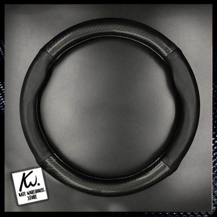 SARUNG STIR MOBIL MOTIF CARBON KULIT MITSUBISHI PAJERO SPORT