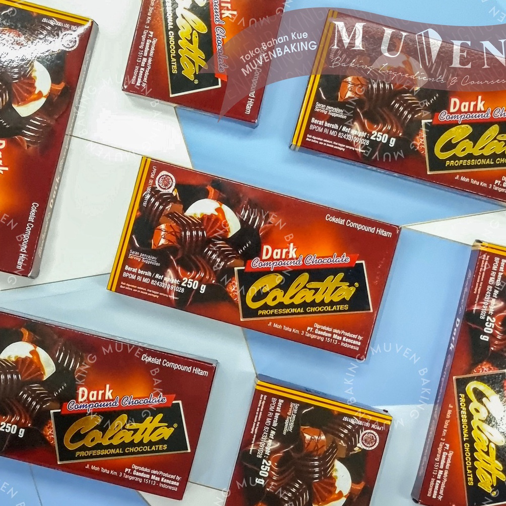 

Diskon.. COKLAT BATANG COLATTA DARK 250 Gr / CHOCOLATE COMPOUND COKELAT HJD