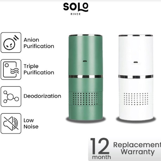 STOK TERBARU. SOLO RIVER Car Air Purifier Ion Filter Active Carbon | Pembersih Penjernih Udara Mobil