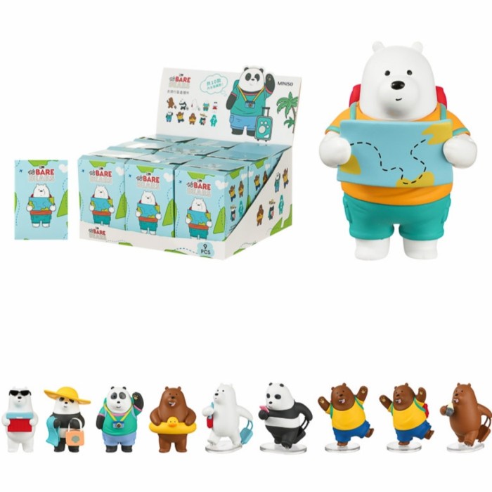 We Bare Bears Go to Travel Figure / miniso blind box