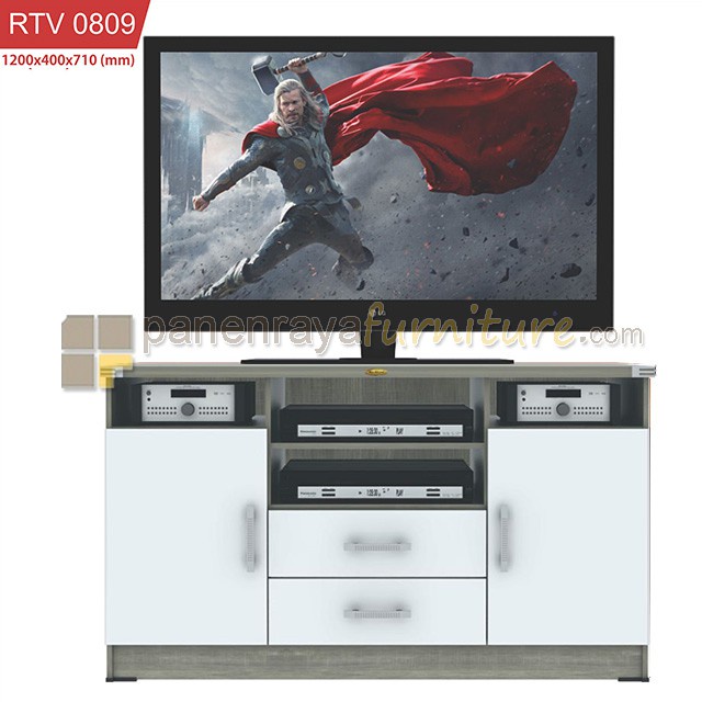 ROMARO RTV 0809 Meja TV / Rak TV / Lemari TV (Sonoma Oak - Grey)