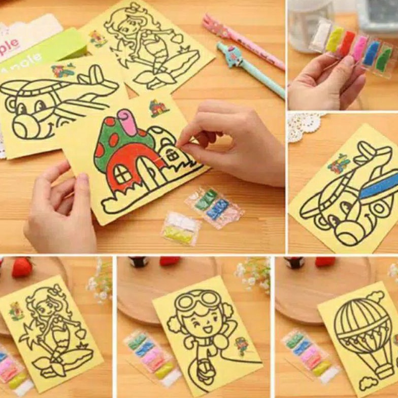 

IQ55VK34 Mewarnai pasir isi 50pcs ➴Big Sale