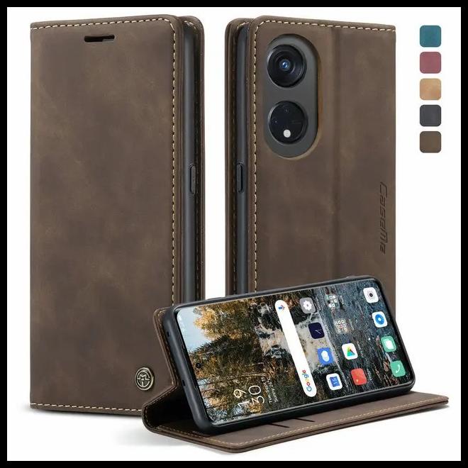 Terlaris Oppo Reno 8T 5G Flip Wallet Leather Case Cover Sarung Dompet Caseme