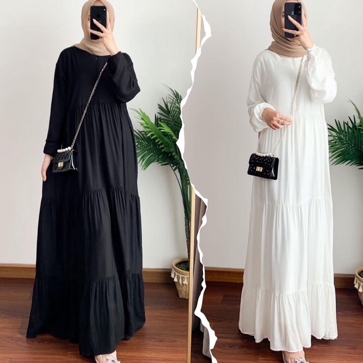 SVHC6267 Stok terbaru  HANUM DRES - KATUN RAYON  - BAHAN ADEM -  UKURAN L-XL-XXL - FASHION MUSLIM - 