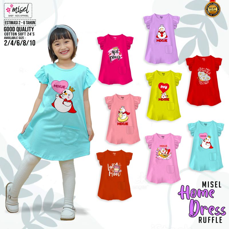 Dress Mixue//Daster Anak//Daster Mixue//Dress Kaos Anak//Tunik Anak Mixue