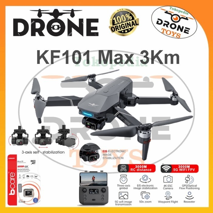 DRONE KF101 MAX 3KM GPS 5G 4K HD ESC CAMERA 3-AXIS GIMBAL EIS ORIGINAL