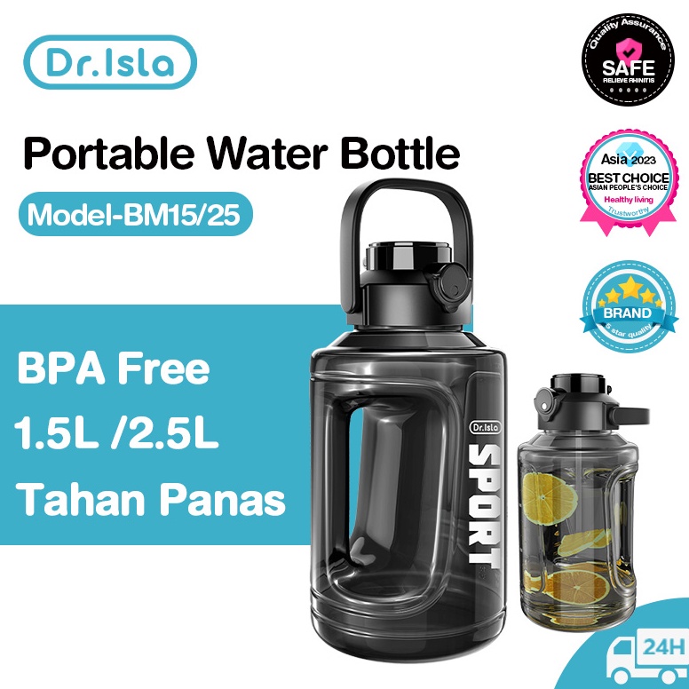 BEST SELLER. Dr.isla Botol Air Minum 2.5L/1.5L Botol Minum Besar Olahraga Sport Water Bottle Tempat 