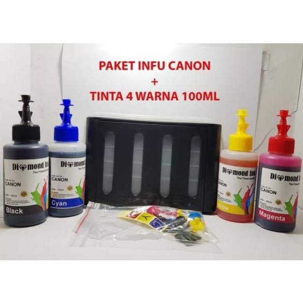 BOOMING Infus Canon Ip2770 Mp287 Mp237 Mp258 Dan Tinta 4 Warna 100ml