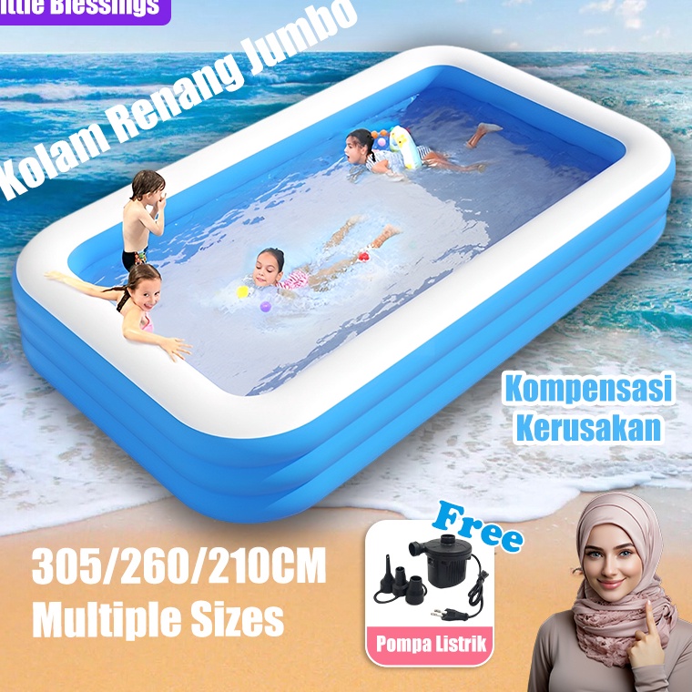 READY. 【Ukuran Jumbo】Kolam Renang Anak Bahan Menebal/Kolam Renang Anak Jumbo/Kolam Renang Anak Jumbo