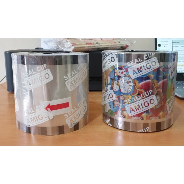 Plastik Lid Sealer Cup AMIGO Polos - Kartun / Cup Sealer 1200cup