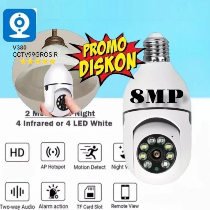 KAMERA CCTV WIFI BENTUK BOHLAM/ LAMPU V380