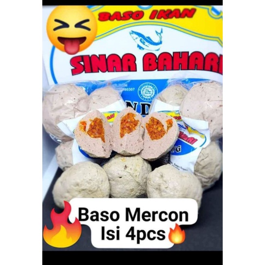 

Baso ikan Mercon Sinar Bahari ukuran Jumbo isi 4 pcs