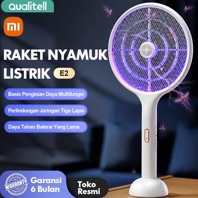 Ready stock] Qualitell Xiaomi Raket Nyamuk Listrik Pemukul Nyamuk Elektrik 2 IN 1