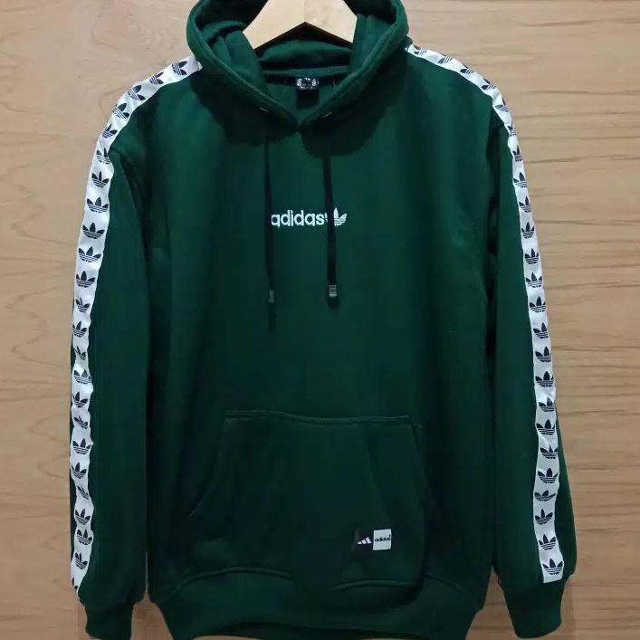 ➱➴≛❉ Sweater Hoodie ADIDAS List Tnt Hijau Fleece Tebal Laris