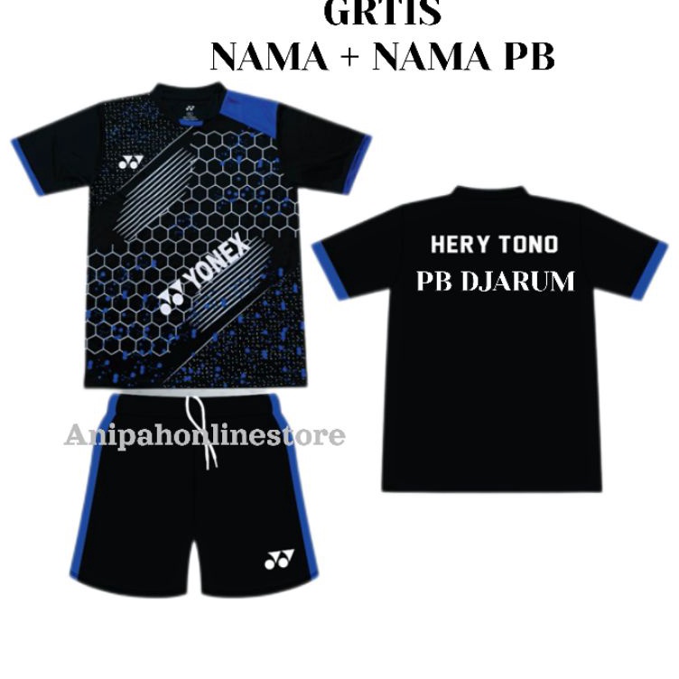 ✾GkA ( Free nama + nama pb ) Jersey badminton pria wanita/ baju bulutangkis dewasa kaos badminton cu