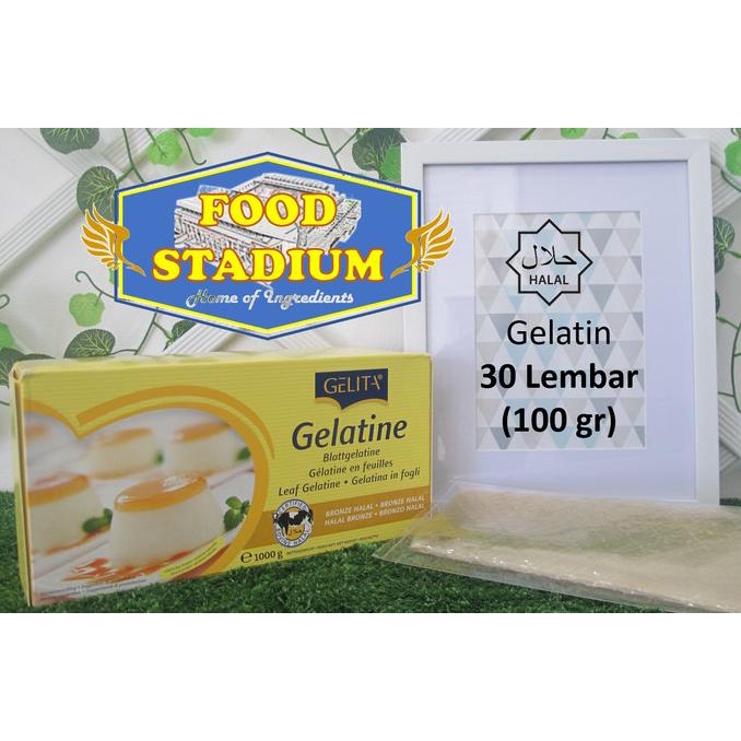 

Gelatin Sheet HALAL by Gelita, 100 gr / 30 lembar