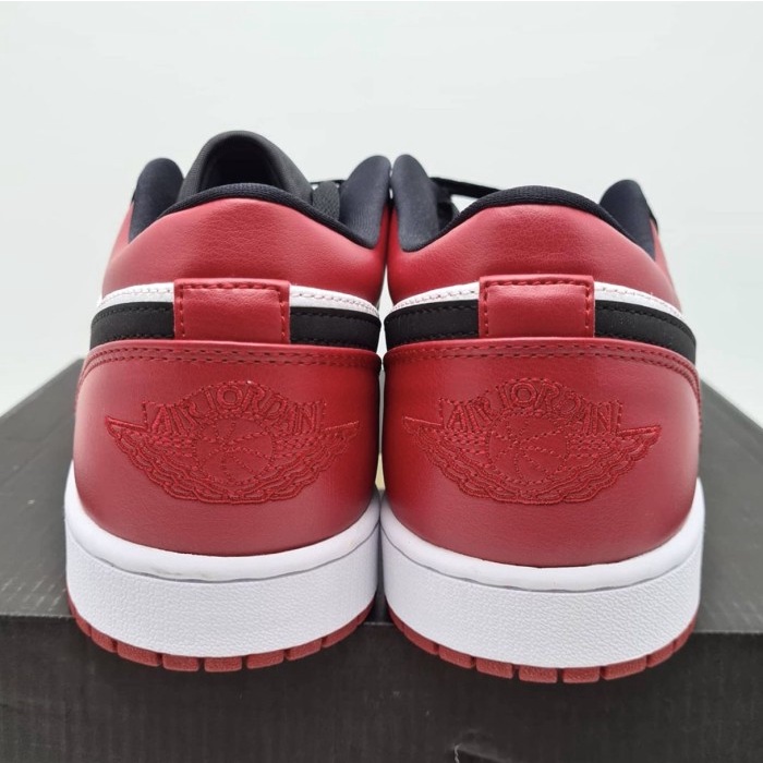 Nike Air Jordan 1 Low Black Toe White Black Gym Red Original Material