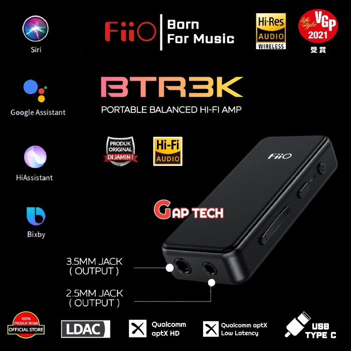 FIIO BTR3K / BTR3 K / BTR 3K PORTABLE HI-FI BLUETOOTH AMPLIFIER