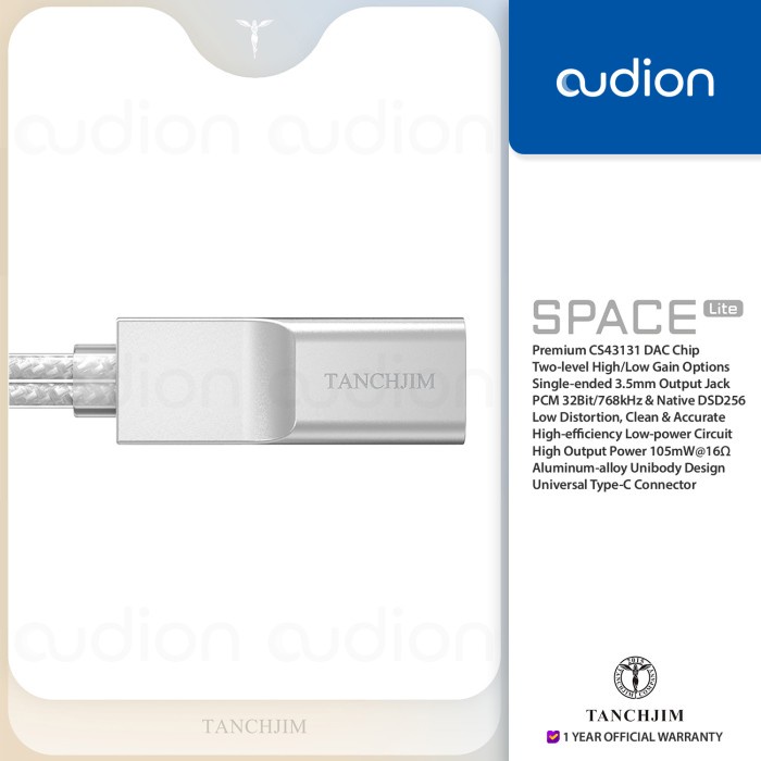 TANCHJIM SPACE LITE CS43131 USB TYPE-C 3.5 PORTABLE DONGLE DAC/AMP