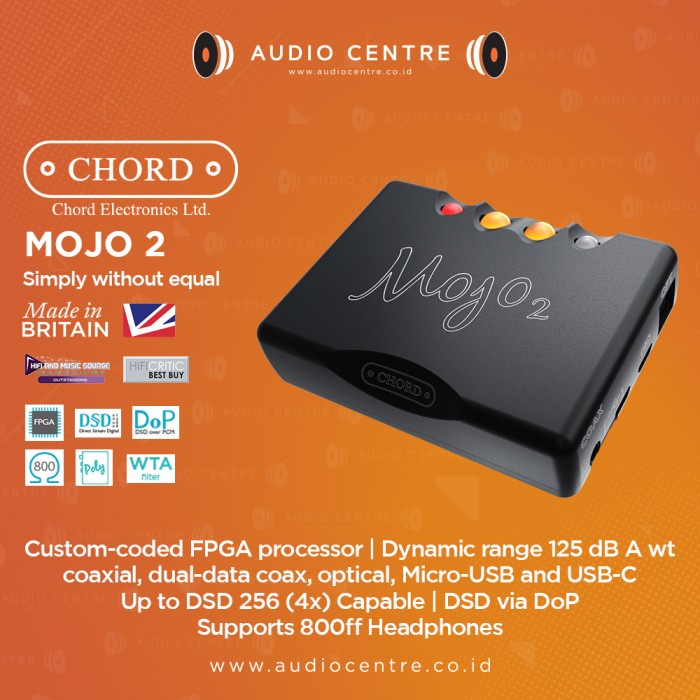 CHORD MOJO 2 PORTABLE DAC HEADPHONE AMPLIFIER