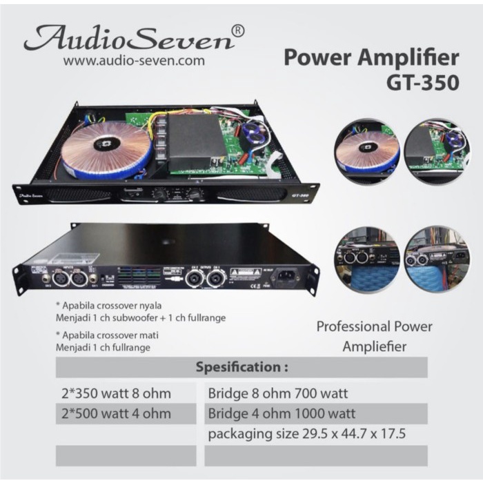 POWER AMPLIFIER AUDIO SEVEN GT 350 ORIGINAL