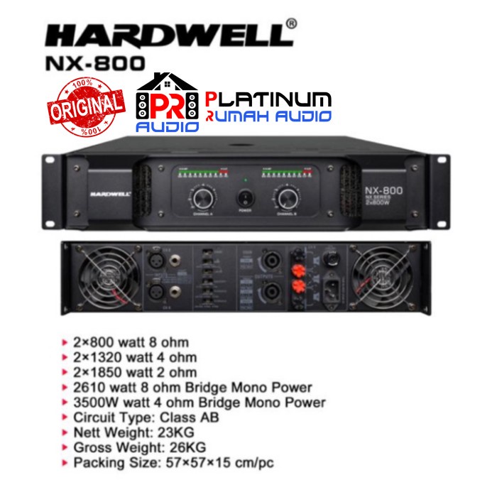 POWER AMPLIFIER HARDWELL NX800 / NX 800 / NX-800 ORIGINAL CLASS AB 