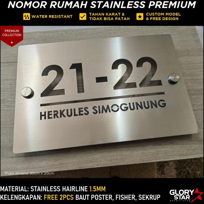 Nomor Rumah (Cutting Plat) Minimalis & Elegan