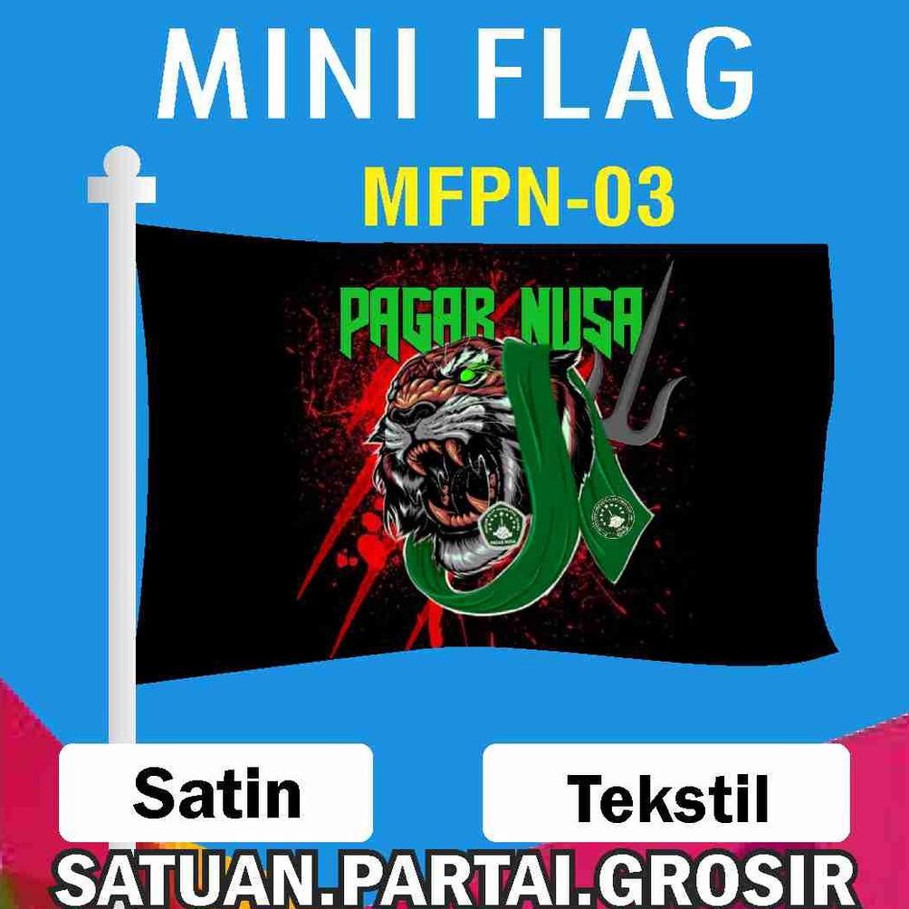 Cetak Mini Flag Pagar Nusa / Bendera Mini Custom Design Printing Satuan Partai Grosir