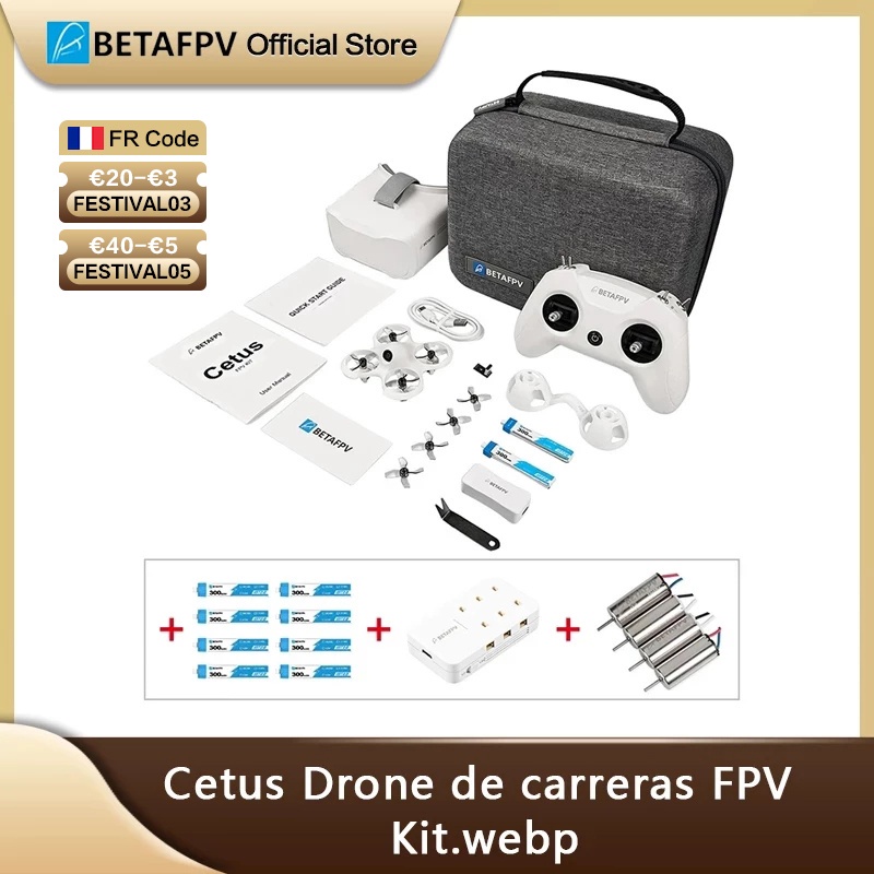BETAFPV Cetus Racing Drone FPV Kit RTF Frsky D8 VTX Lite Radio 2 SE Radio Transmitter 5.8G 14DBI VR0