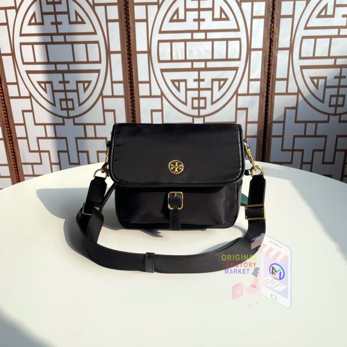 Tas Tory Burch Piper Nylon Perry Crossbody Bag Black Original 74561