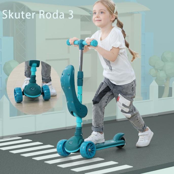 Skuter Dengan Lampu/Skuter Anak Roda 3Tiga sekuter anak