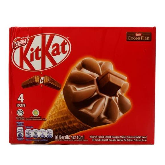 

Nestle Kitkat Es Krim Cone Coklat 4 x 110 Ml (Isi 4 pics)