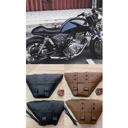 tas motor sidebag side bag cover bok aki cb100 japstyle bratstyle chopper custom caferacer wajik npj