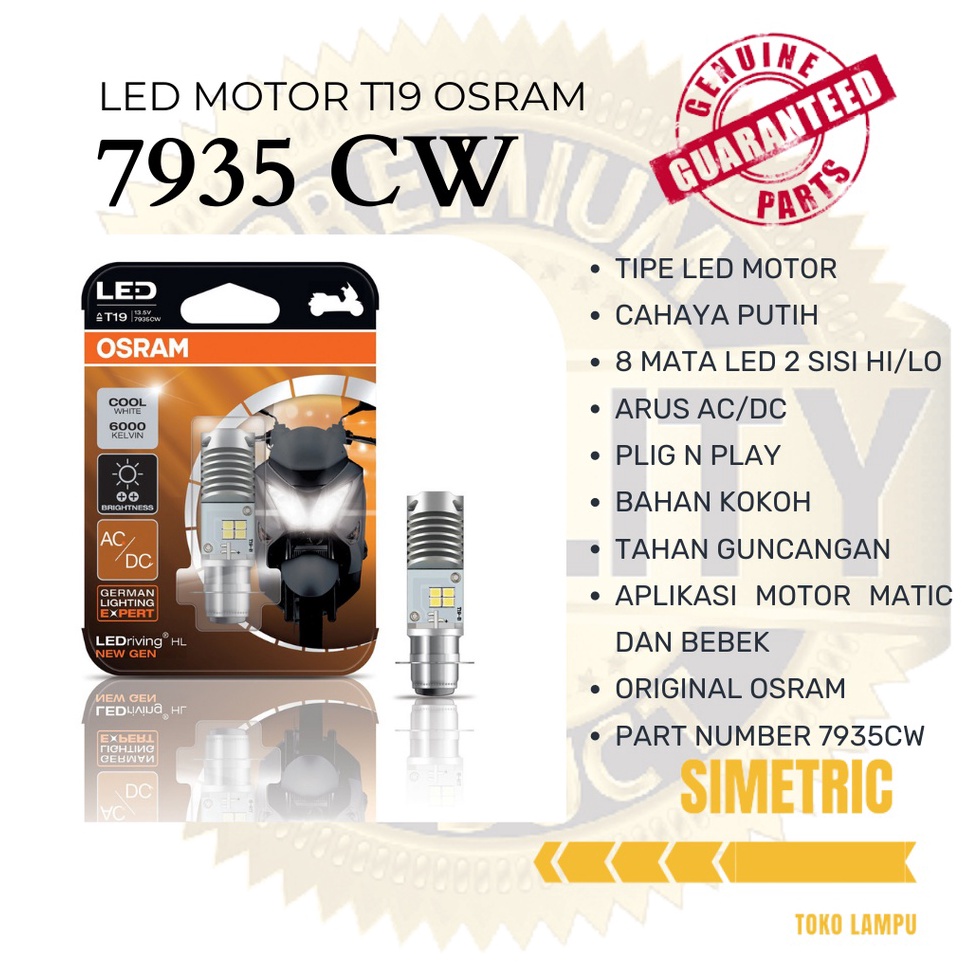 Serba Murah LED OSRAM T19 AC/DC - LAMPU LED MOTOR OSRAM AC DC  - LED MOTOR OSRAM AC/DC PUTIH MURAH O