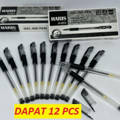 

【Penjualan Terbaik】✅COD (12pcs) Pulpen - Pen - Pena - Bolpoin - Bolpen Gel Lancip Hitam Jarum Needle Tip 0.38mm Haris H 803