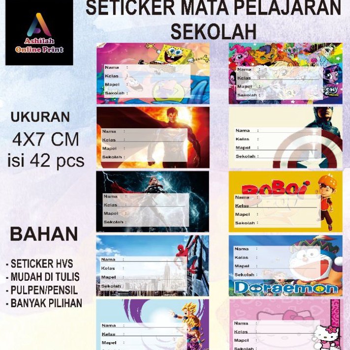 

Di⚡kon !! ISI 42 PCS SATU PACK SETICKER MAPEL | SETICKER MATA PELAJARAN SEKOLAH