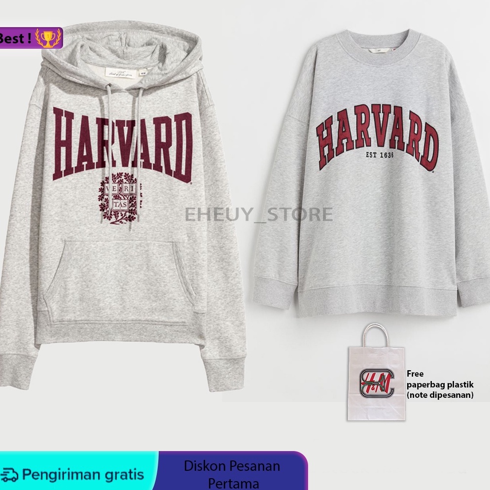 idM2y2X Hoodie H*M Harvard Grey Crewneck Harvard ORIGINAL FULLTAG sweater wanita pria