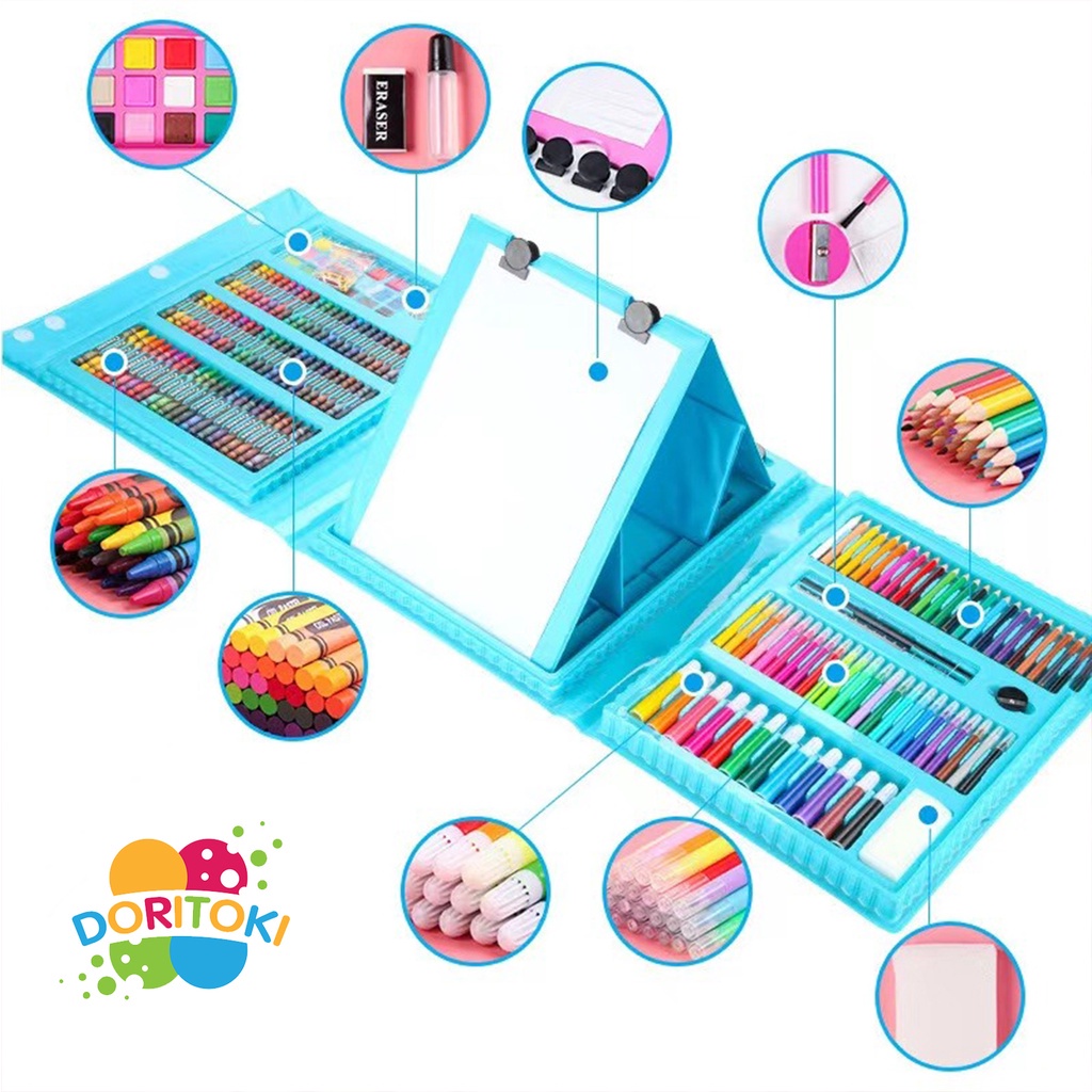 

JF7 DORITOKI 208PCS CRAYON ANAK PENGASAH SET ALAT MENGGAMBAR MELUKIS ANAK-ANAK CRAYON CAT AIR PENSIL