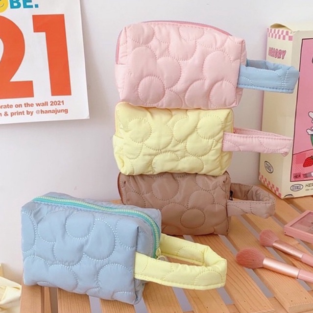 

WW9 KENSHO KOTAK PENSIL SLETING MOTIF BUNGA FLOWER HANDLE PASTEL / POUCH MAKEUP AESTHETIC / TAS