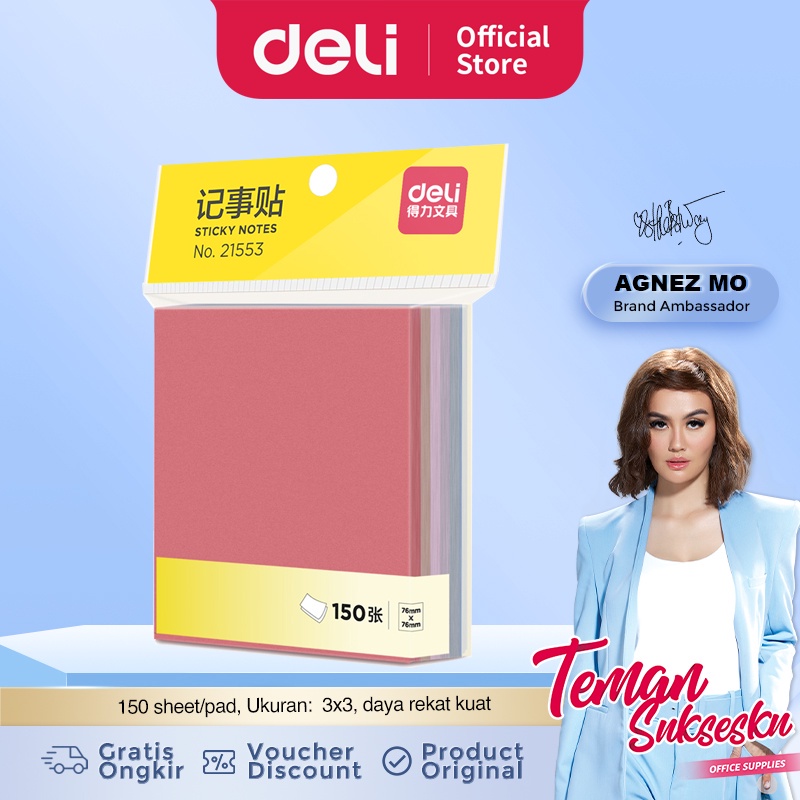 

QUM DELI STICKY NOTE / MEMO TEMPEL 3X3 150 LEMBAR 80G 21553 I9L